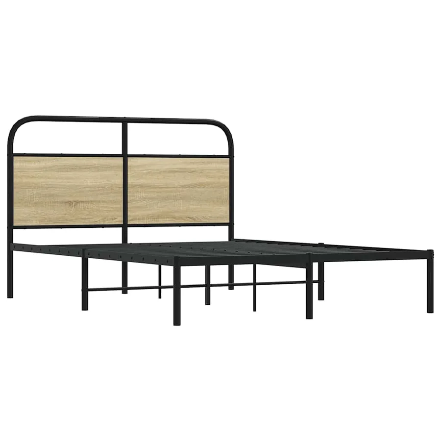 Cadre de lit sans matelas 120x190 cm cm chêne sonoma - 5