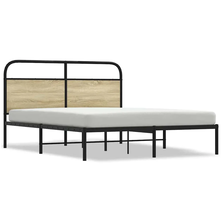 Cadre de lit sans matelas 150x200 cm chêne sonoma - 2