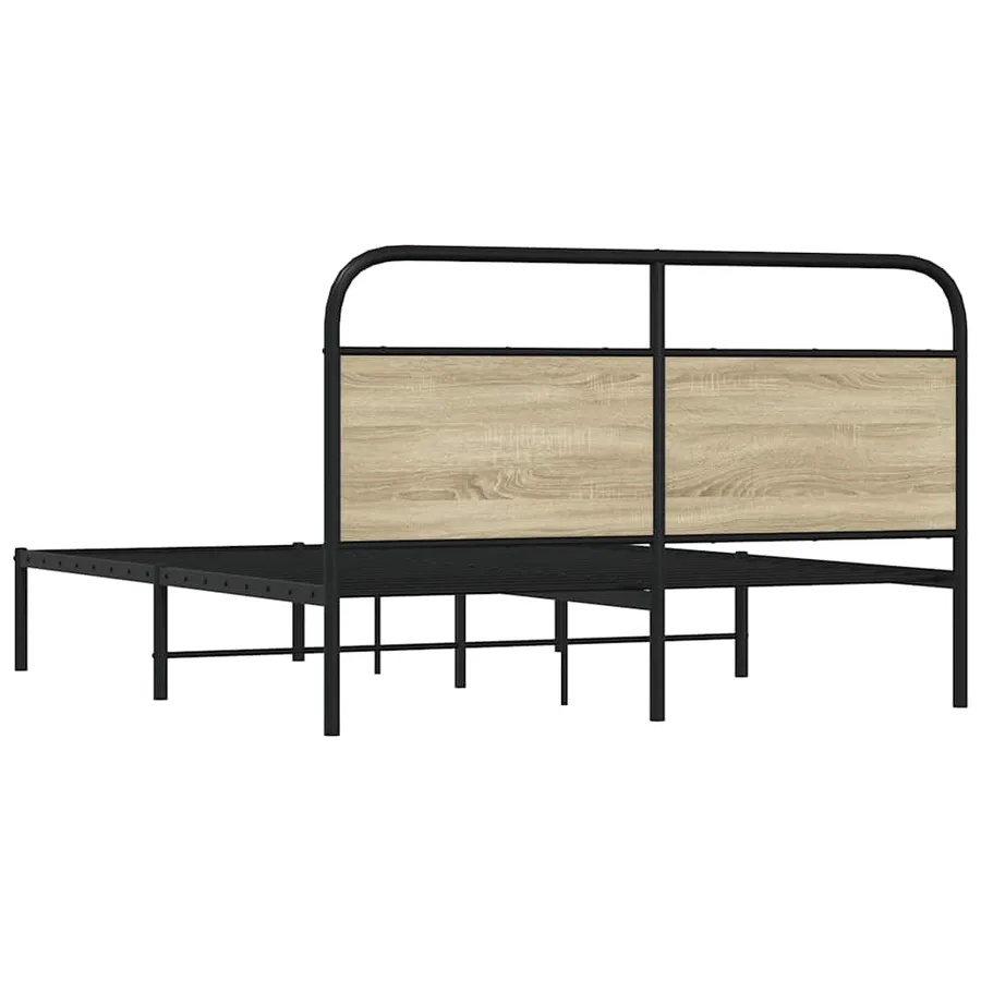Cadre de lit sans matelas 150x200 cm chêne sonoma - 7