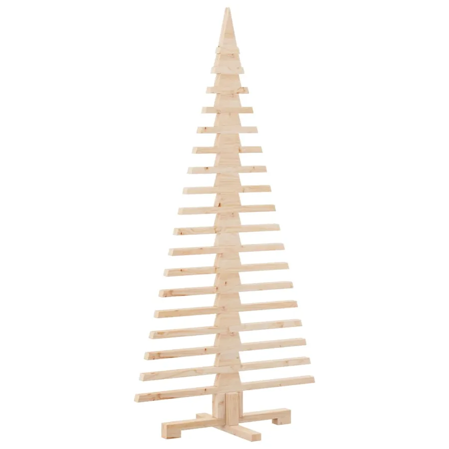 Sapin de Noël en bois pour décoration 150 cm Bois de pin massif - 5