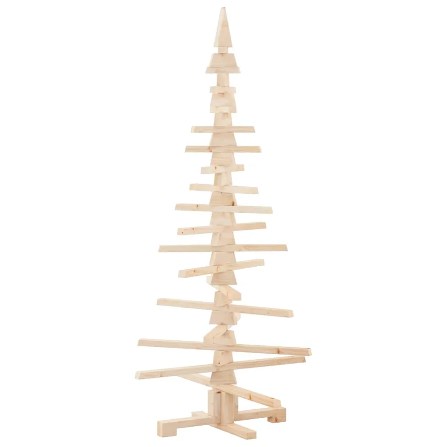 Sapin de Noël en bois pour décoration 150 cm Bois de pin massif - 9