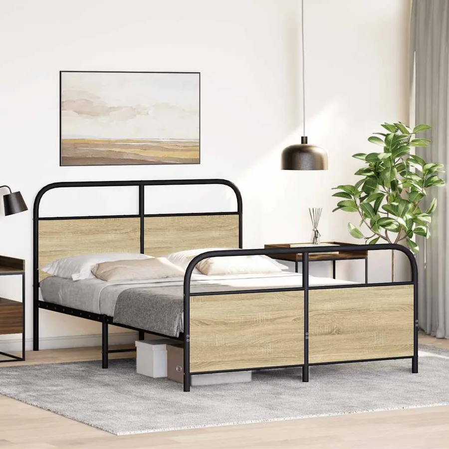 Cadre de lit sans matelas 120x200 cm chêne sonoma - 3