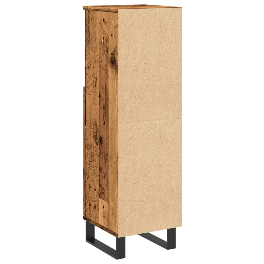 Armoire de salle de bain vieux bois 30x30x100cm bois ingénierie - 6