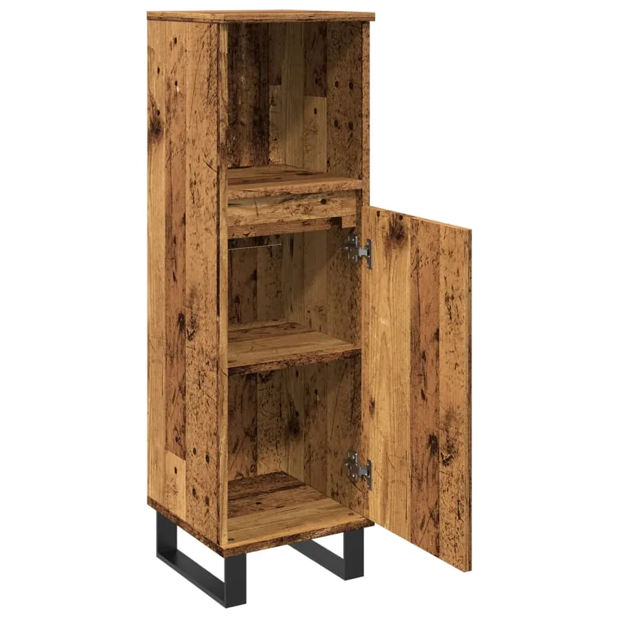 Armoire de salle de bain vieux bois 30x30x100cm bois ingénierie - 7