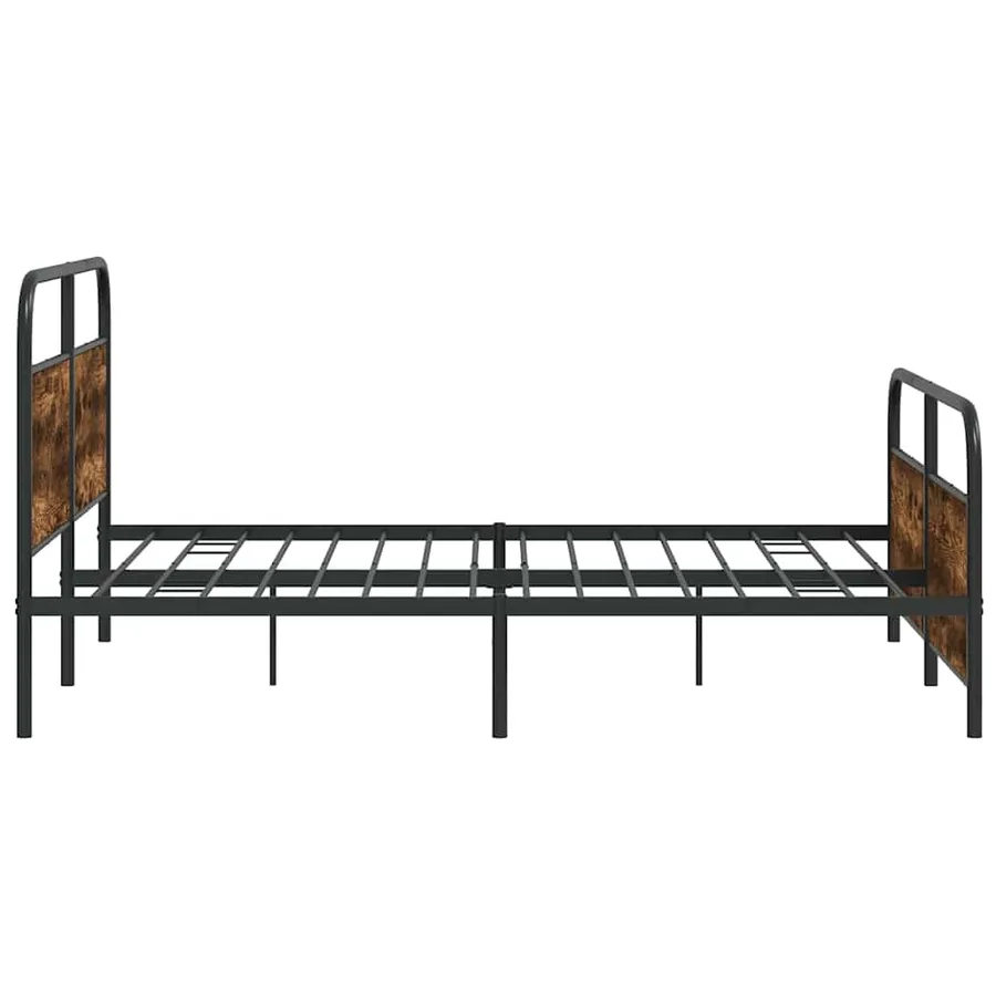 Cadre de lit en métal sans matelas chêne fumé 200x200 cm - 6