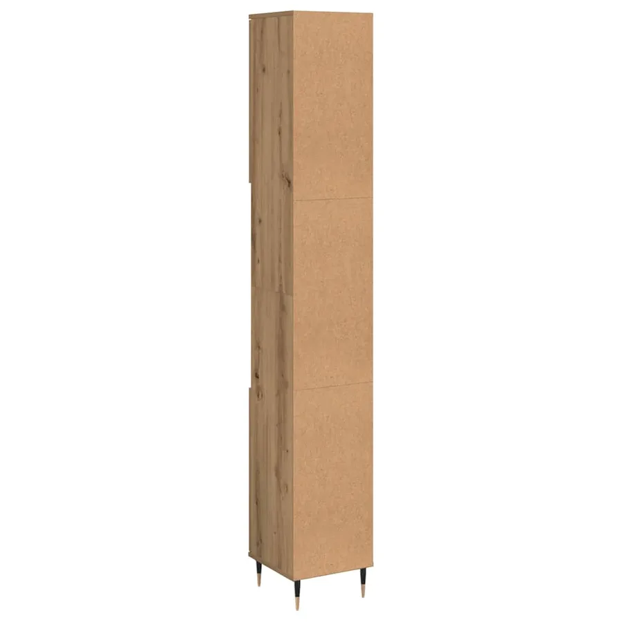 Armoire de salle de bain chêne artisanal 30x30x190 cm - 6