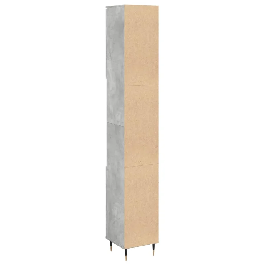 Armoire de salle de bain gris béton 30x30x190 cm - 6