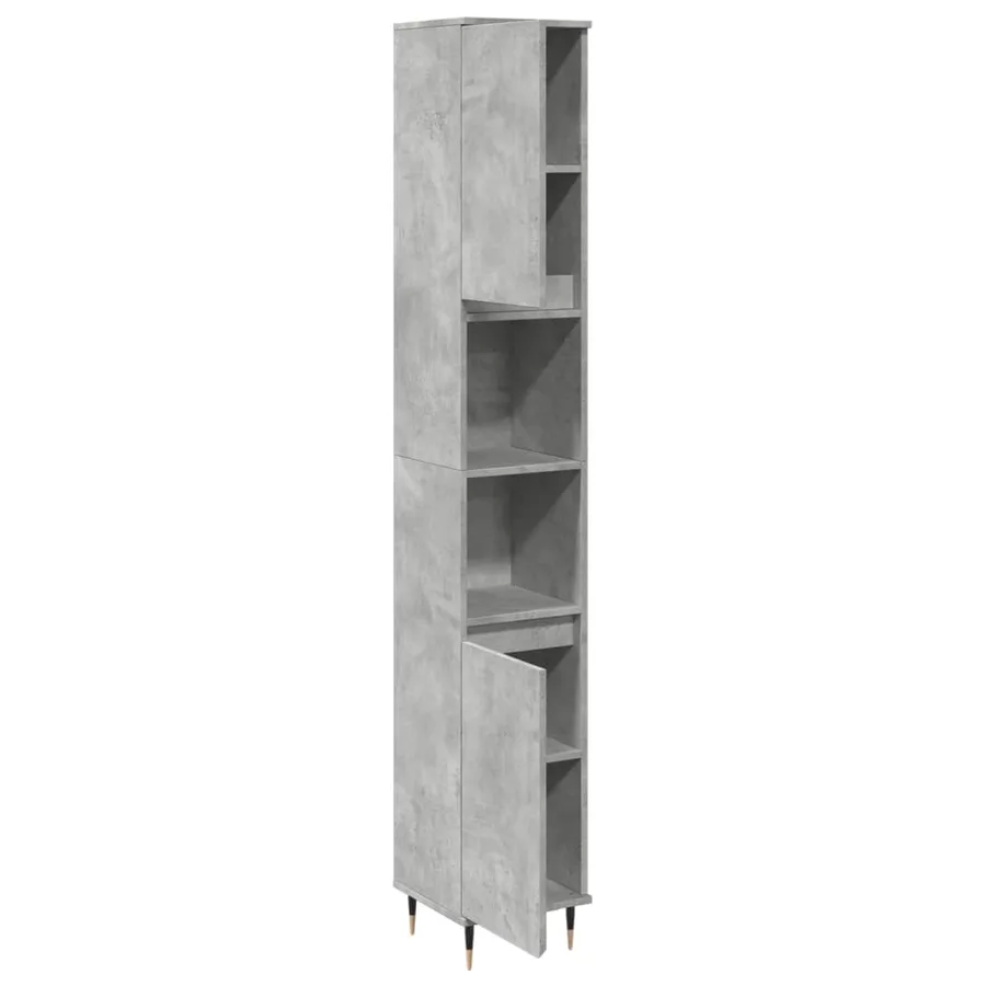 Armoire de salle de bain gris béton 30x30x190 cm - 7