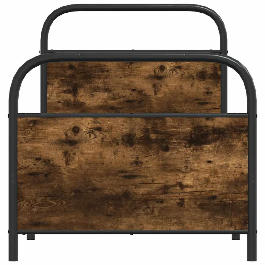 Cadre de lit sans matelas chêne fumé 75x190cm bois d'ingénierie - 5