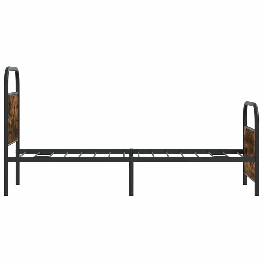 Cadre de lit sans matelas chêne fumé 75x190cm bois d'ingénierie - 6