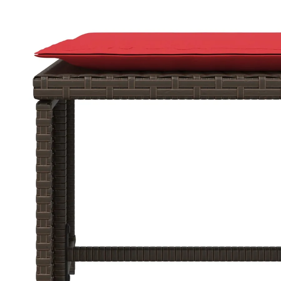 Chaise de jardin avec tabouret marron résine tressée - 10