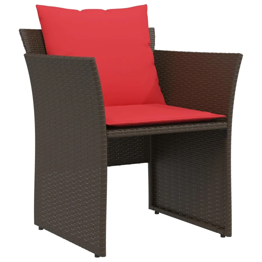 Chaise de jardin avec tabouret marron résine tressée - 4