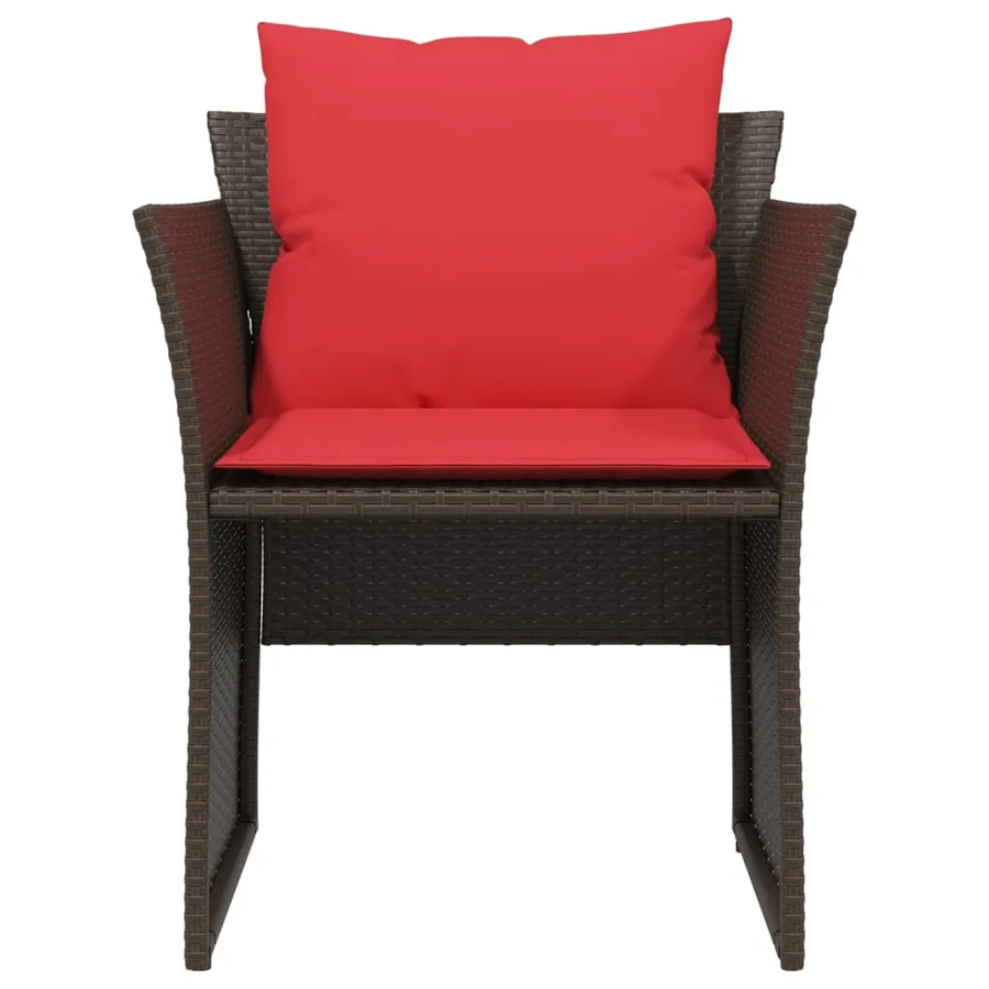 Chaise de jardin avec tabouret marron résine tressée - 5