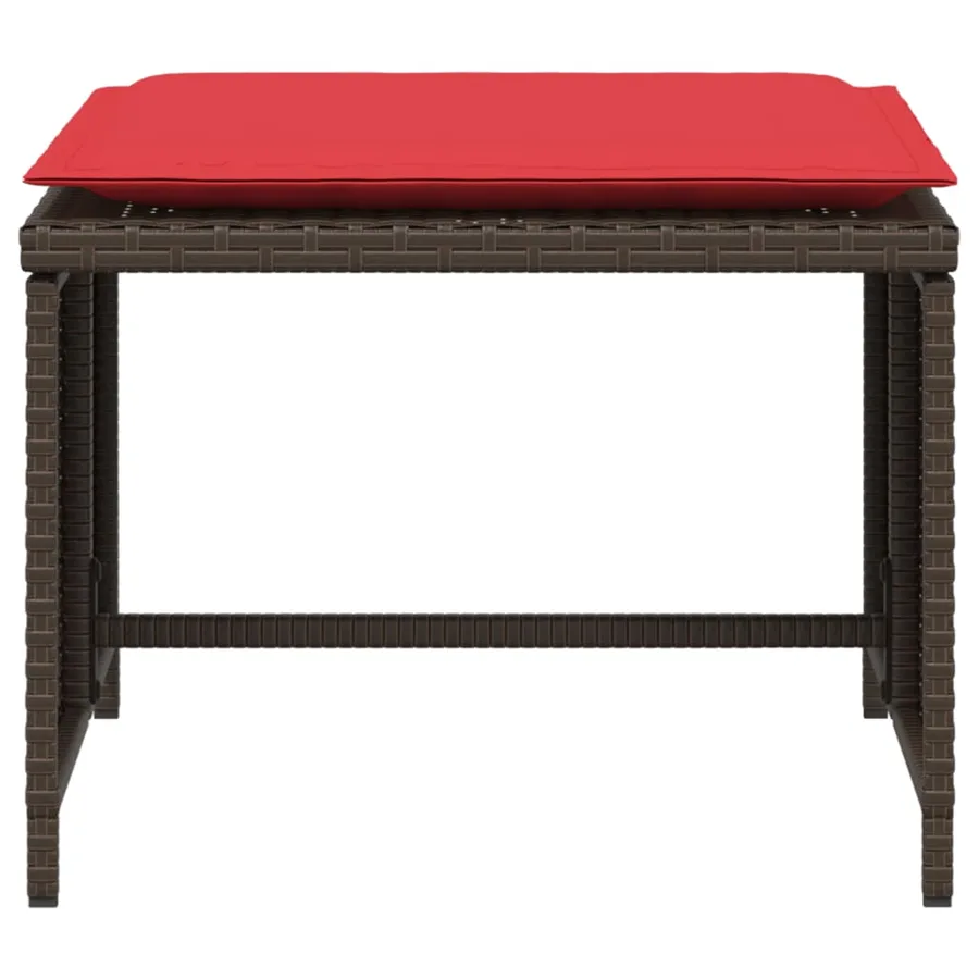 Chaise de jardin avec tabouret marron résine tressée - 7