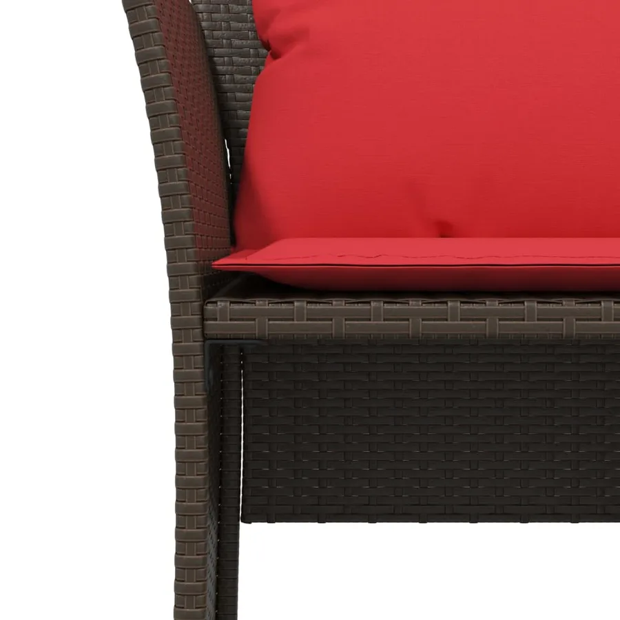 Chaise de jardin avec tabouret marron résine tressée - 9
