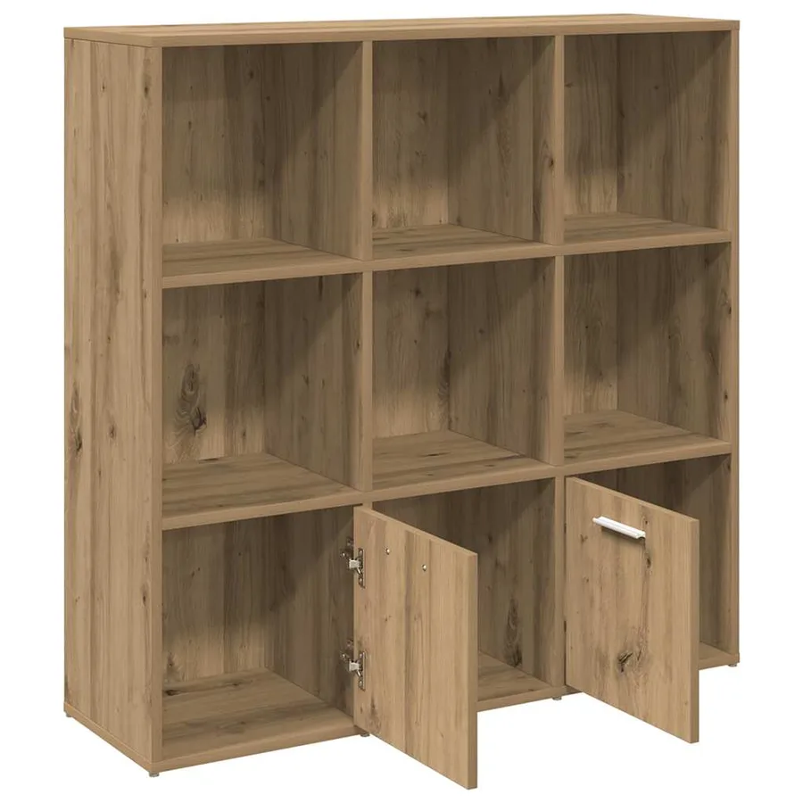 Bibliothèque chêne artisanal 98x29x97,5 cm bois d'ingénierie - 5