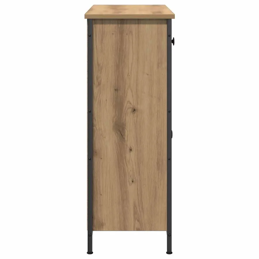 Buffet chêne artisanal 70x30x80 cm bois d'ingénierie - 5
