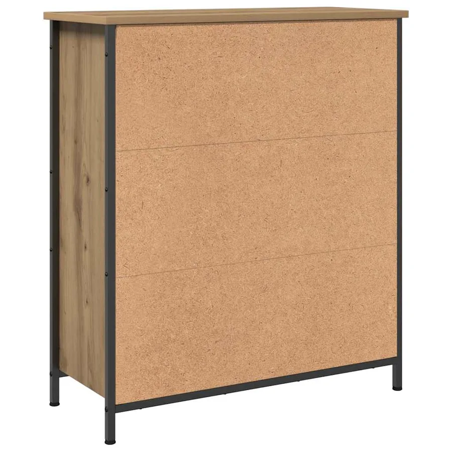 Buffet chêne artisanal 70x30x80 cm bois d'ingénierie - 6