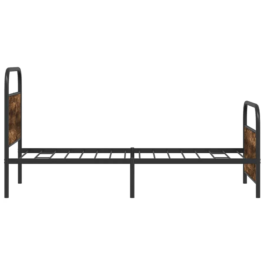 Cadre de lit sans matelas 90x200cm chêne fumé bois d'ingénierie - 6