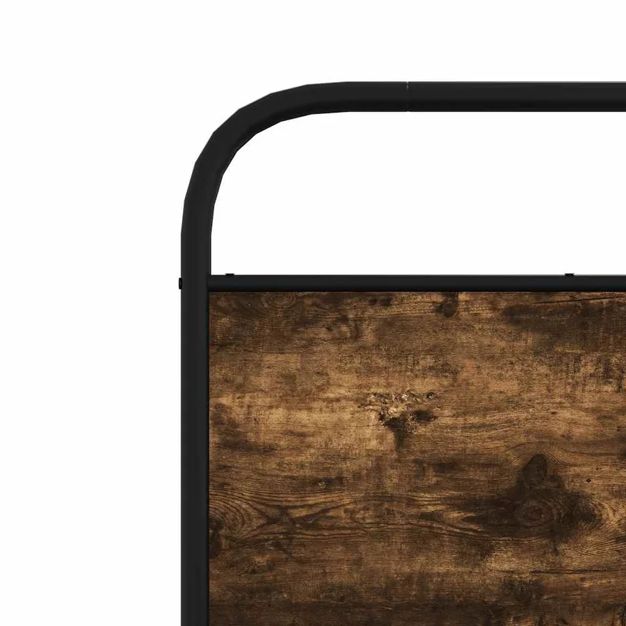 Cadre de lit sans matelas 90x200cm chêne fumé bois d'ingénierie - 8