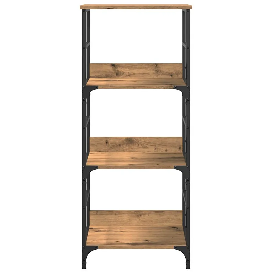 Bibliothèque chêne artisanal 50x33x117,5 cm bois d'ingénierie - 4