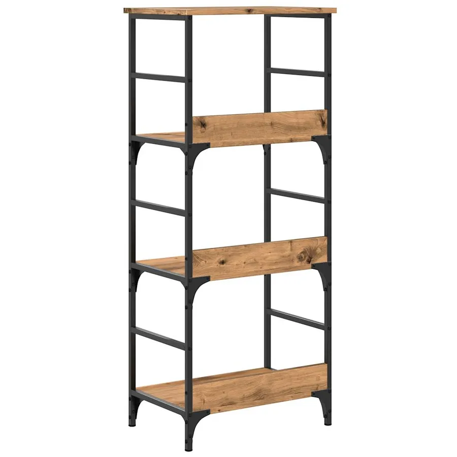 Bibliothèque chêne artisanal 50x33x117,5 cm bois d'ingénierie - 6