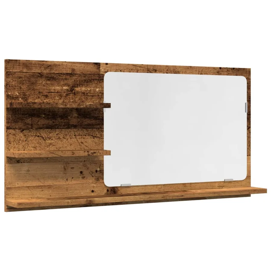 Armoire à miroir de salle de bain vieux bois bois d'ingénierie - 2