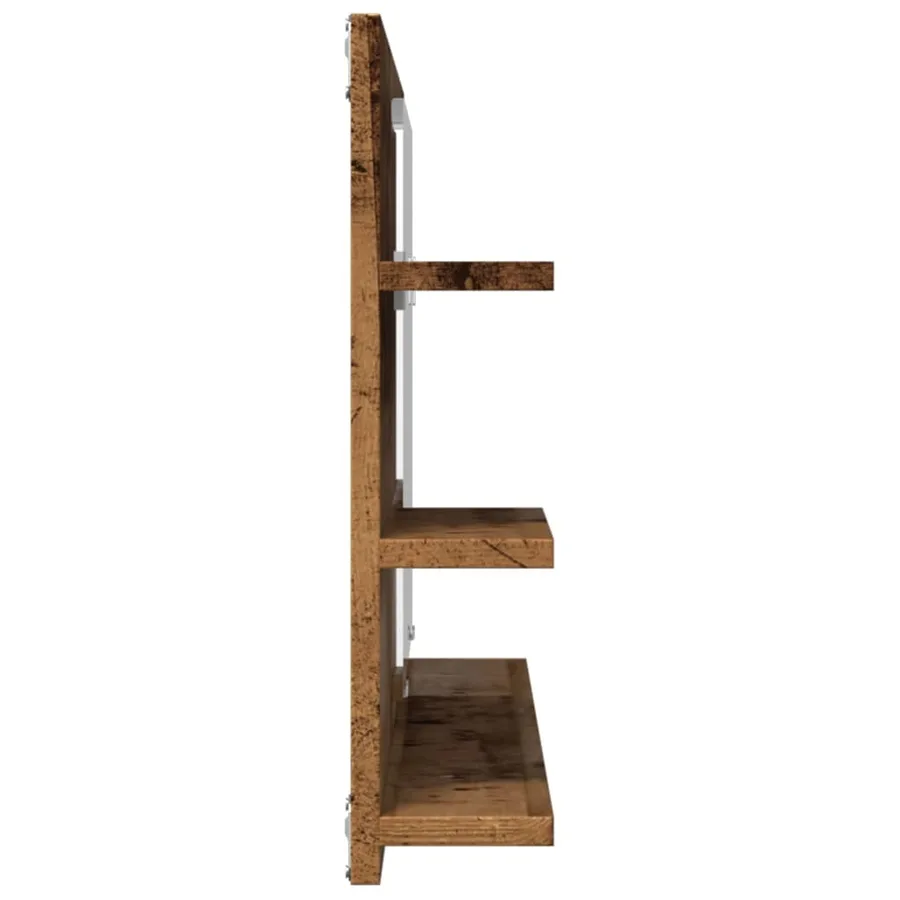 Armoire à miroir de salle de bain vieux bois bois d'ingénierie - 5