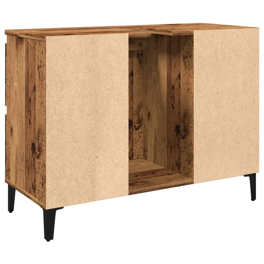 Armoire d'évier vieux bois 80x33x60 cm bois d'ingénierie - 7