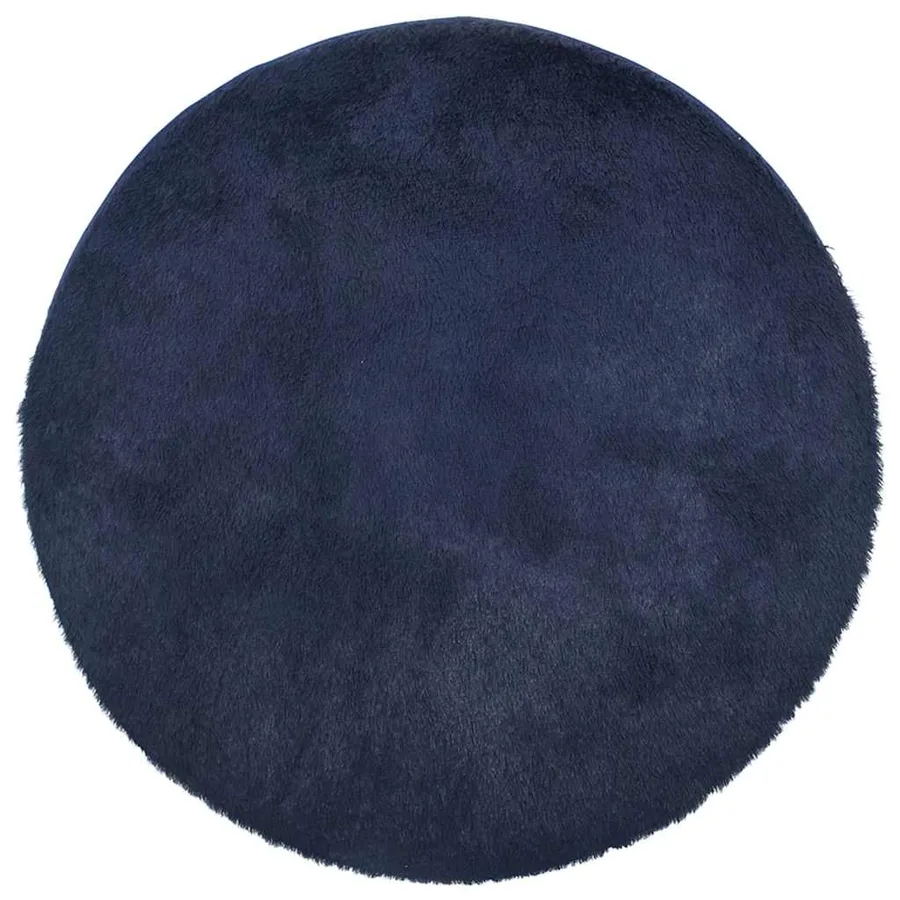 Tapis shaggy à poils longs NAVARRA bleu marine 200x200 cm - 2