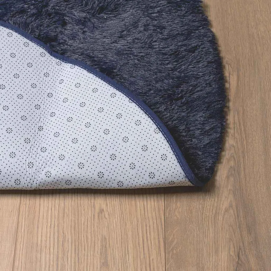 Tapis shaggy à poils longs NAVARRA bleu marine 200x200 cm - 6