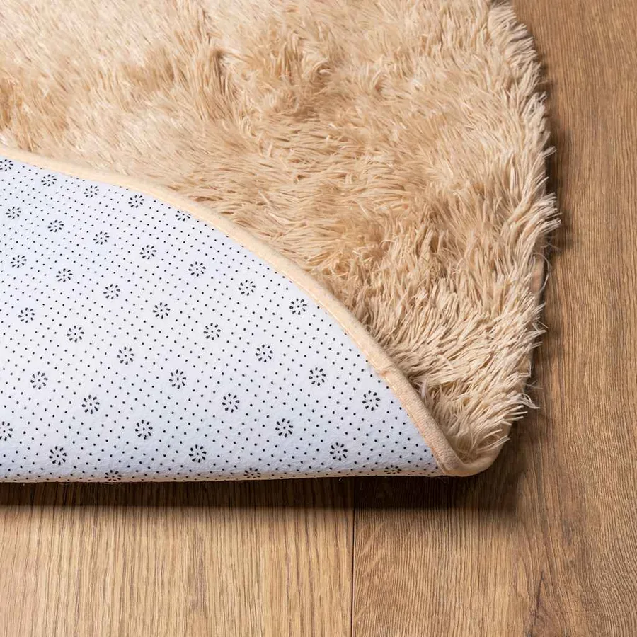 Tapis Shaggy à poils longs NAVARRA beige 100x100 cm polyester - 6