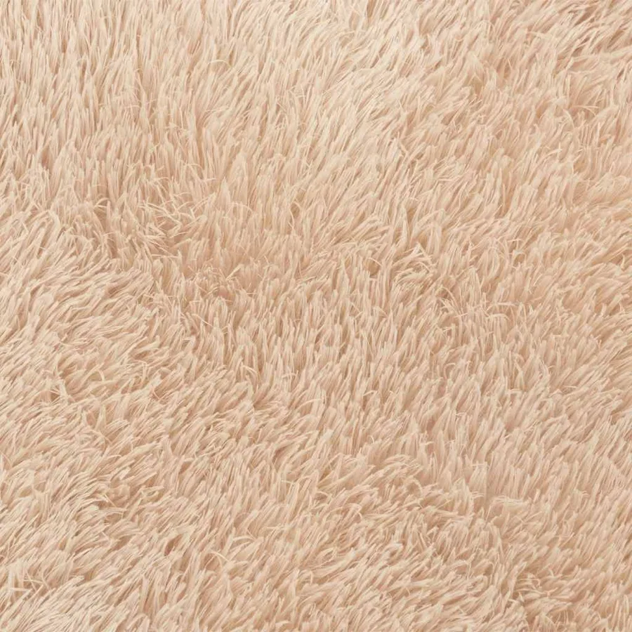 Tapis Shaggy à poils longs NAVARRA beige 100x100 cm polyester - 9