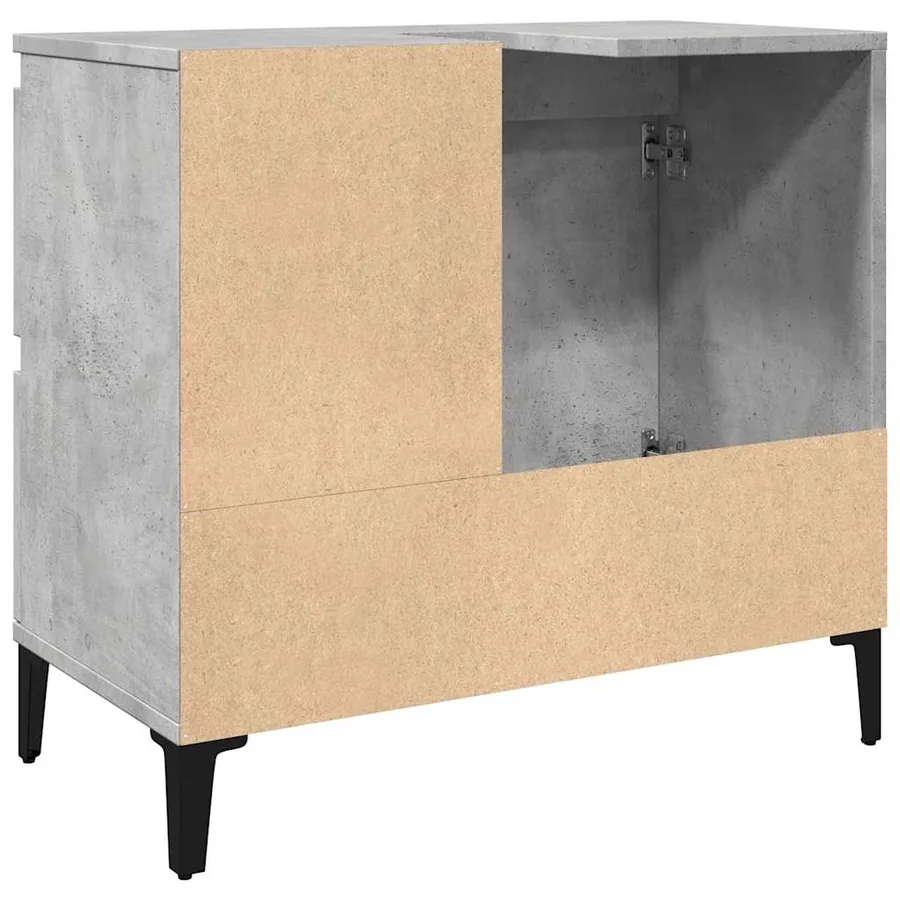 Armoire d'évier gris béton 65x33x60 cm bois d'ingénierie - 7