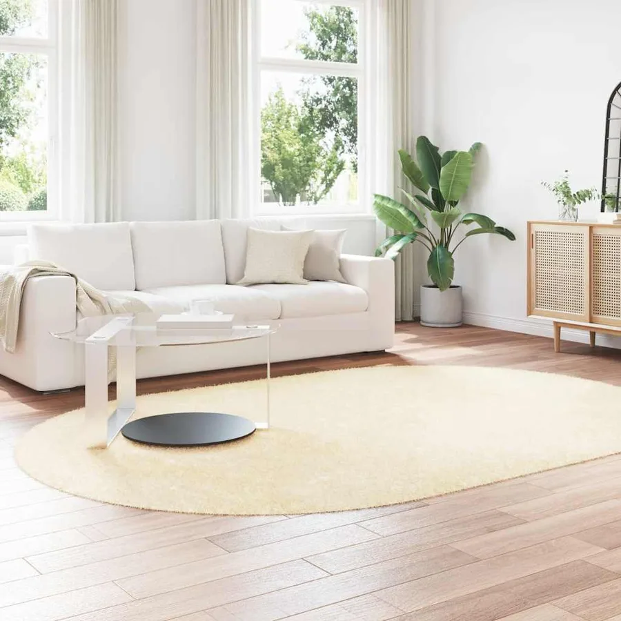 Tapis Shaggy à poils longs NAVARRA crème 300x200 cm polyester - 3