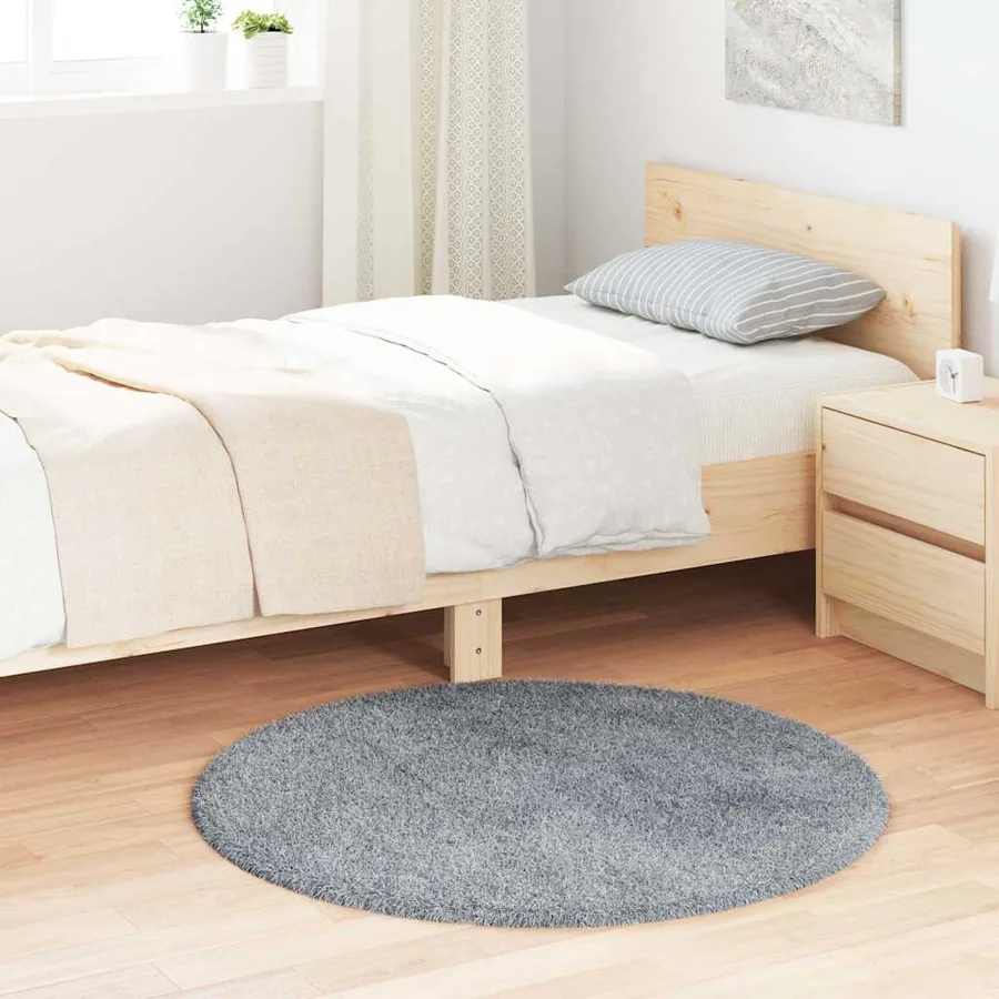 Tapis shaggy à poils longs NAVARRA gris clair 100x100 cm