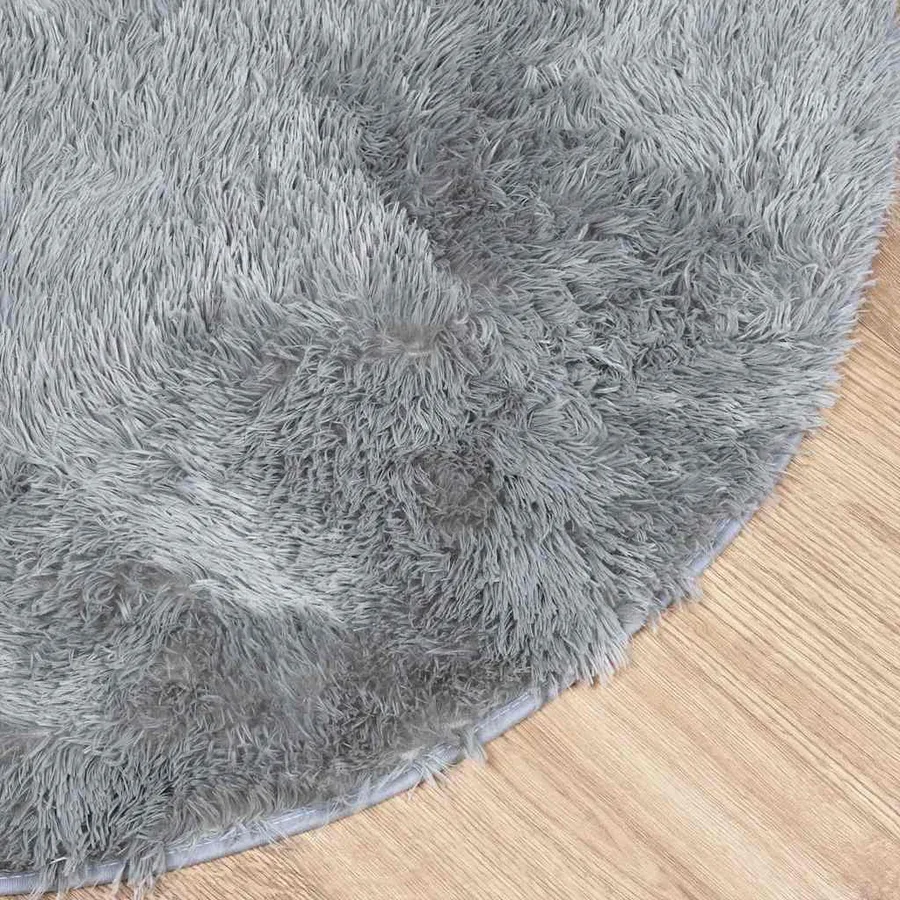 Tapis shaggy à poils longs NAVARRA gris clair 100x100 cm - 4