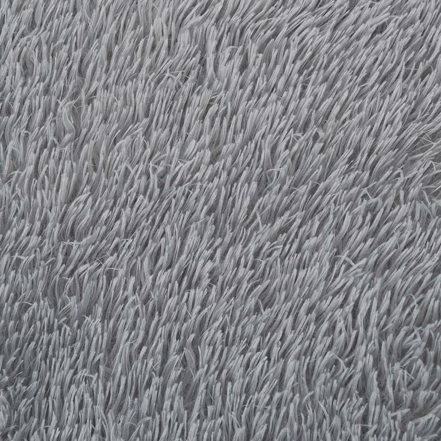 Tapis shaggy à poils longs NAVARRA gris clair 100x100 cm - 9