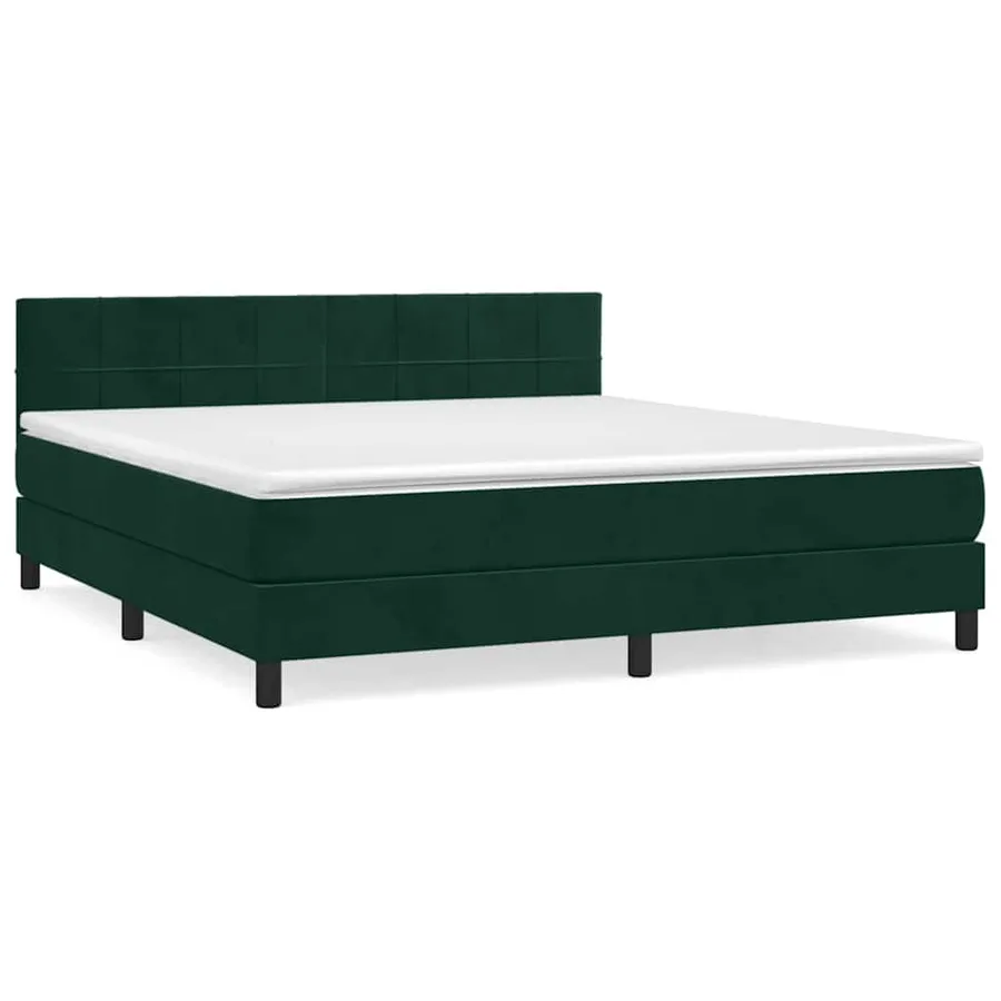 Sommier à lattes de lit et matelas Vert foncé 160x200cm Velours - 2