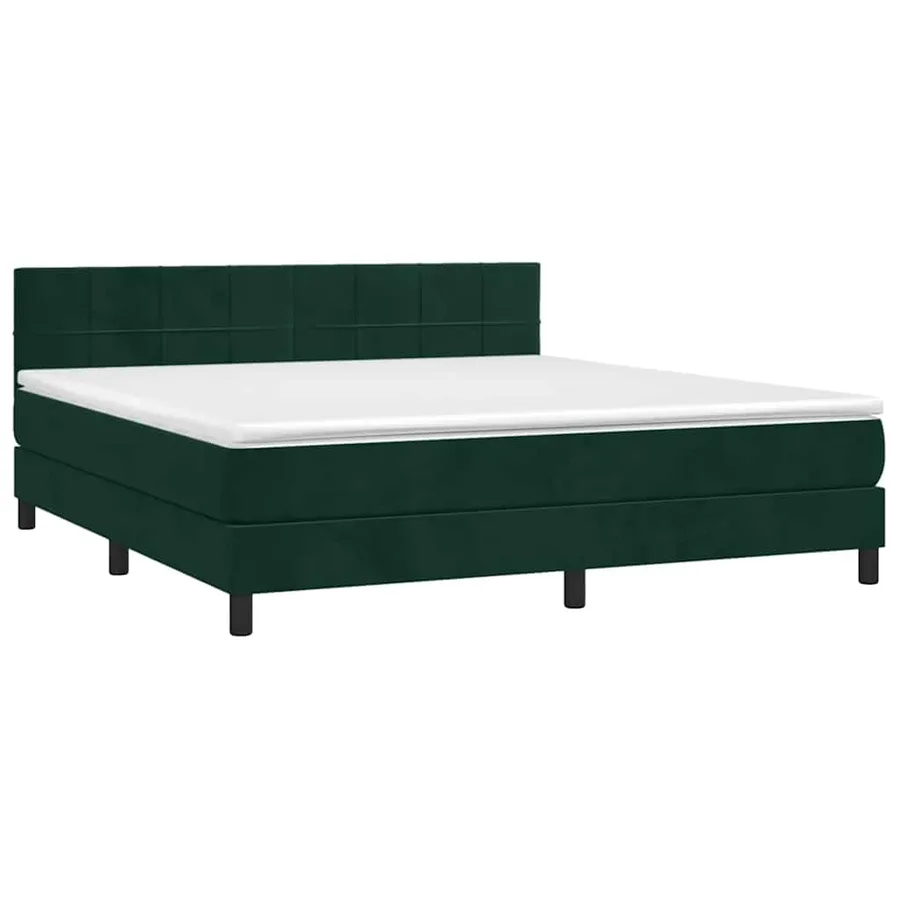 Sommier à lattes de lit et matelas Vert foncé 160x200cm Velours - 3