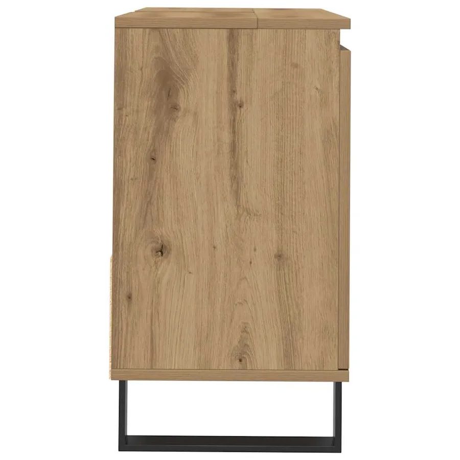 Armoire de lavabo de salle de bain chêne artisanal 65x33x60 cm - 5