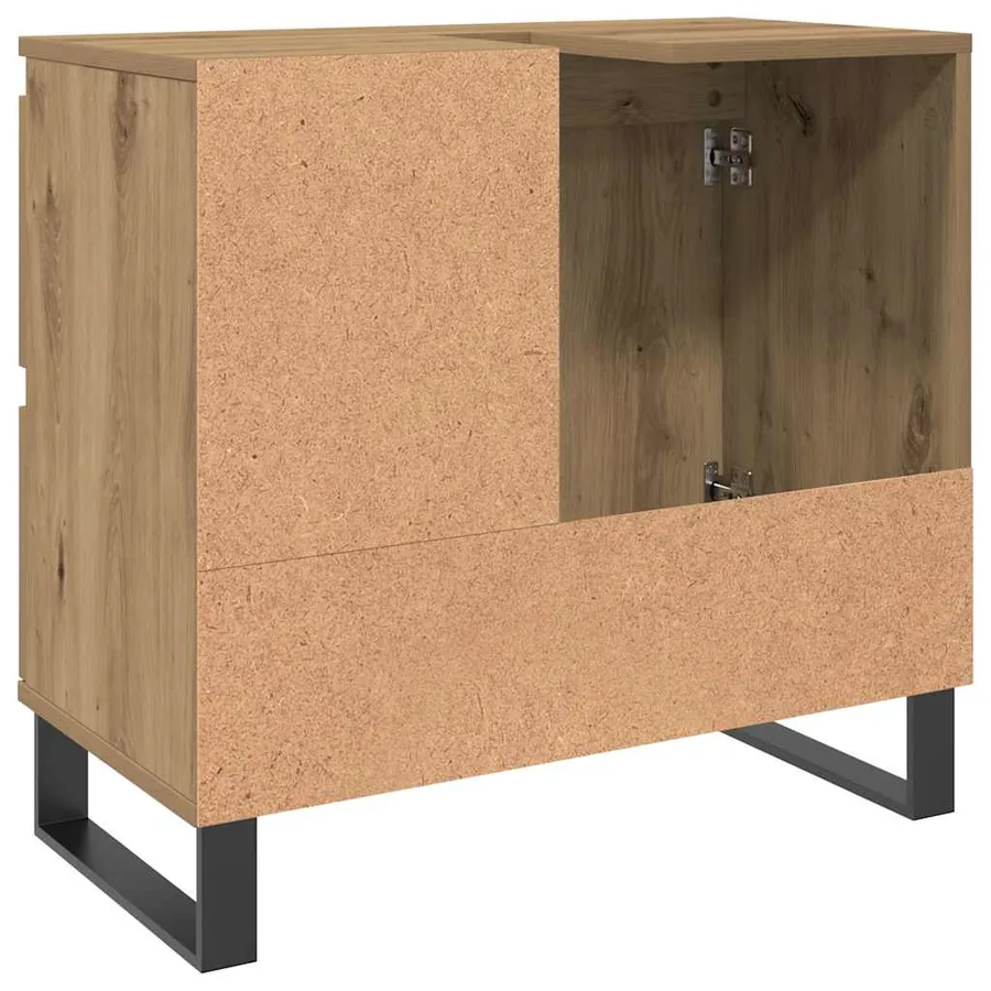 Armoire de lavabo de salle de bain chêne artisanal 65x33x60 cm - 6