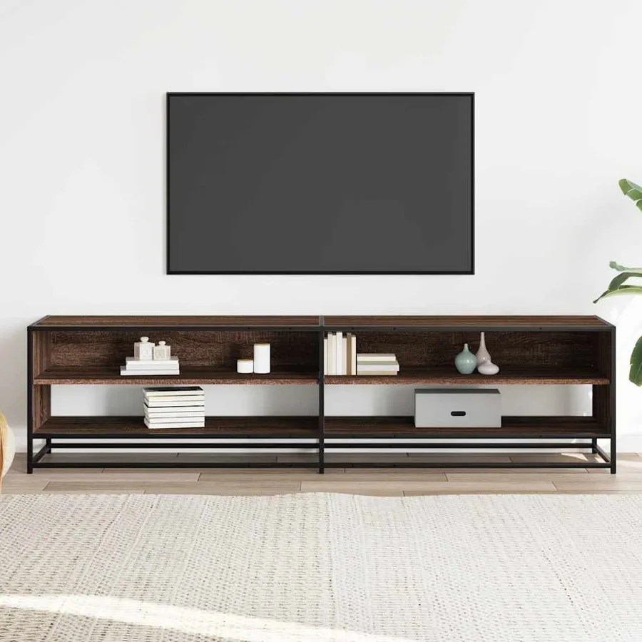 Meuble TV chêne marron 180,5x40x46 cm bois d'ingénierie - 3