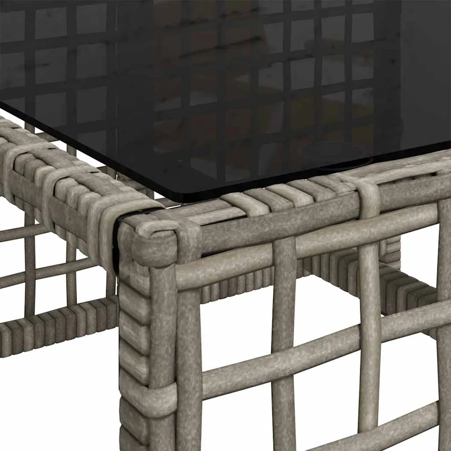 Ensemble de canapé d'angle de jardin 3 pcs avec coussins gris résine tressée - 13