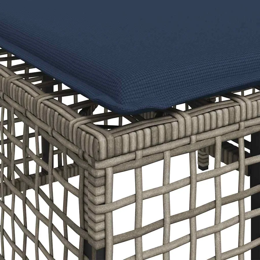 Ensemble de canapé d'angle de jardin 3 pcs avec coussins gris résine tressée - 14