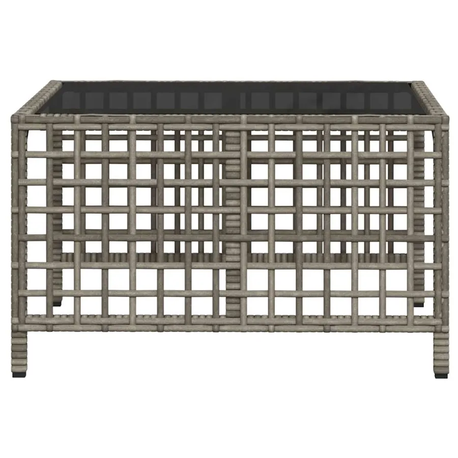 Ensemble de canapé d'angle de jardin 3 pcs avec coussins gris résine tressée - 9