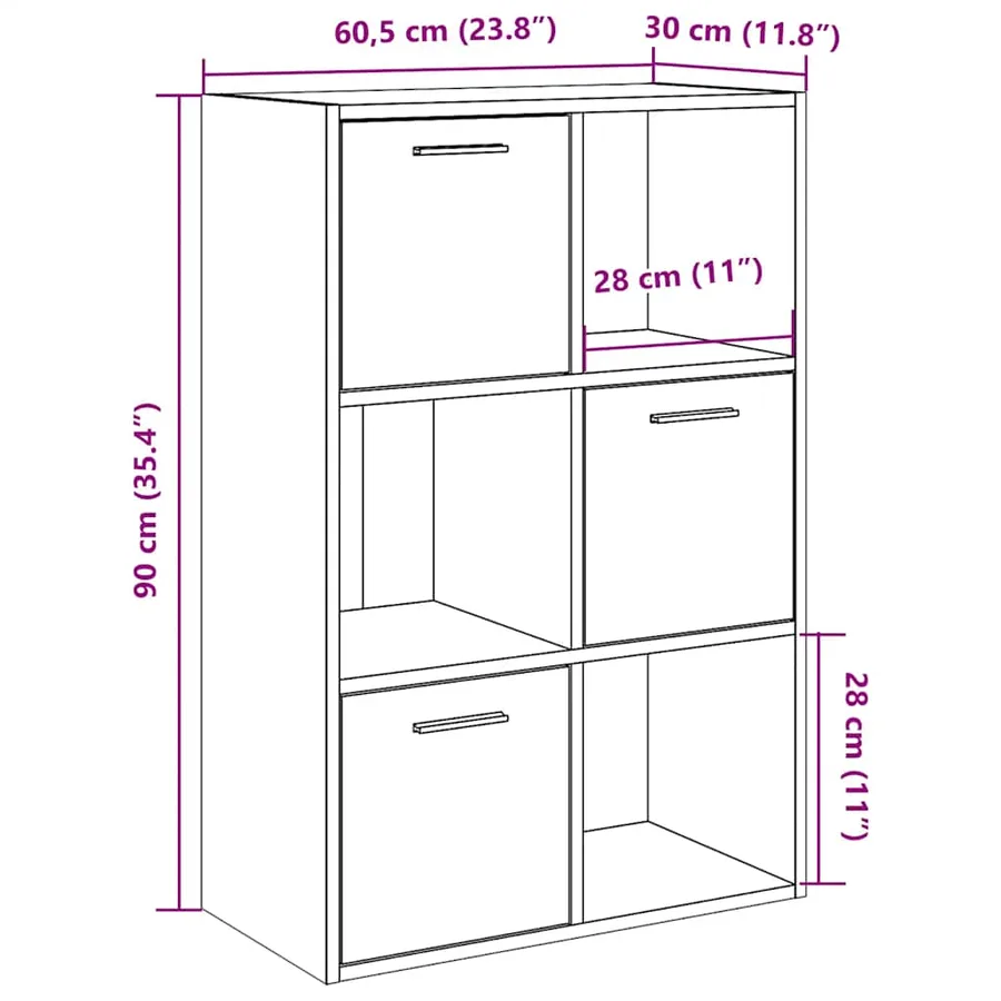 Bibliothèque chêne artisanal 60,5x30x90 cm bois d'ingénierie - 11
