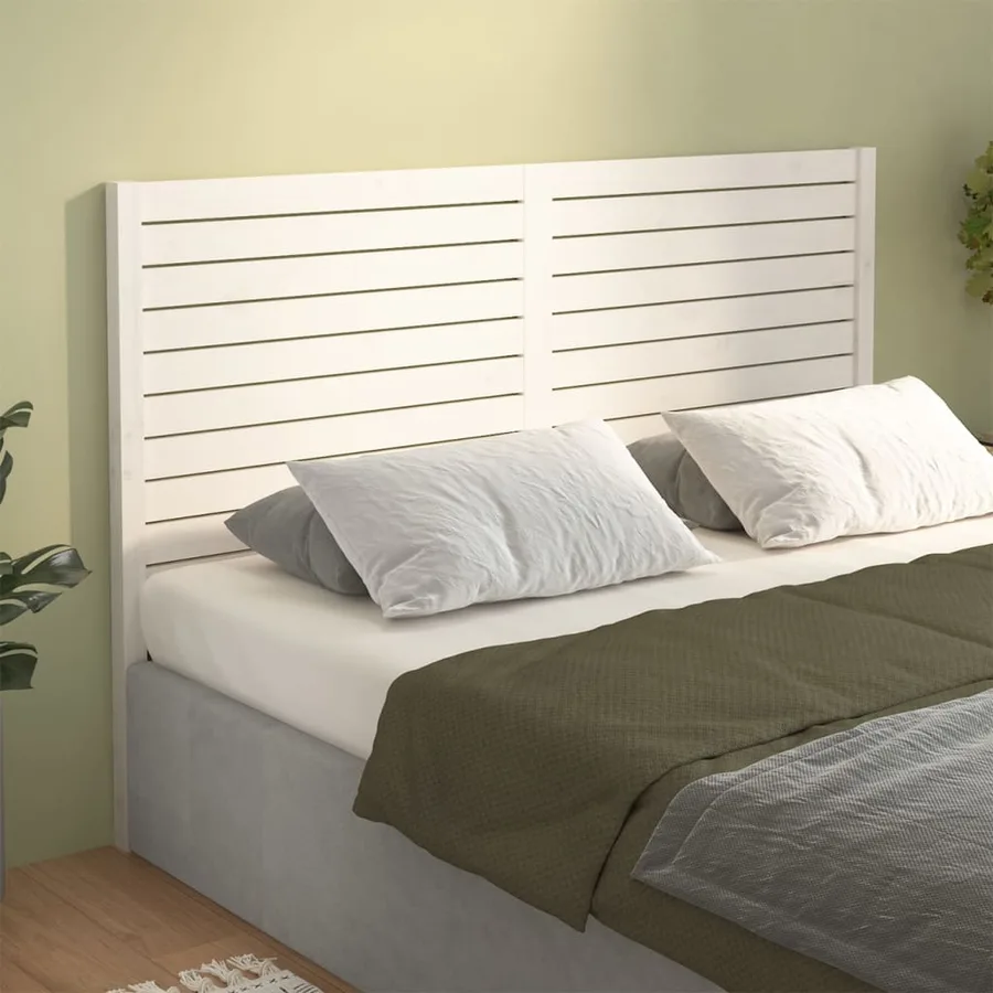 Tête de lit Blanc 141x4x100 cm Bois massif de pin - 4