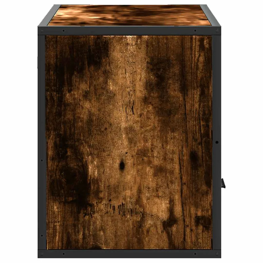 Meuble TV chêne fumé 80x31x39,5 cm bois d'ingénierie et métal - 5