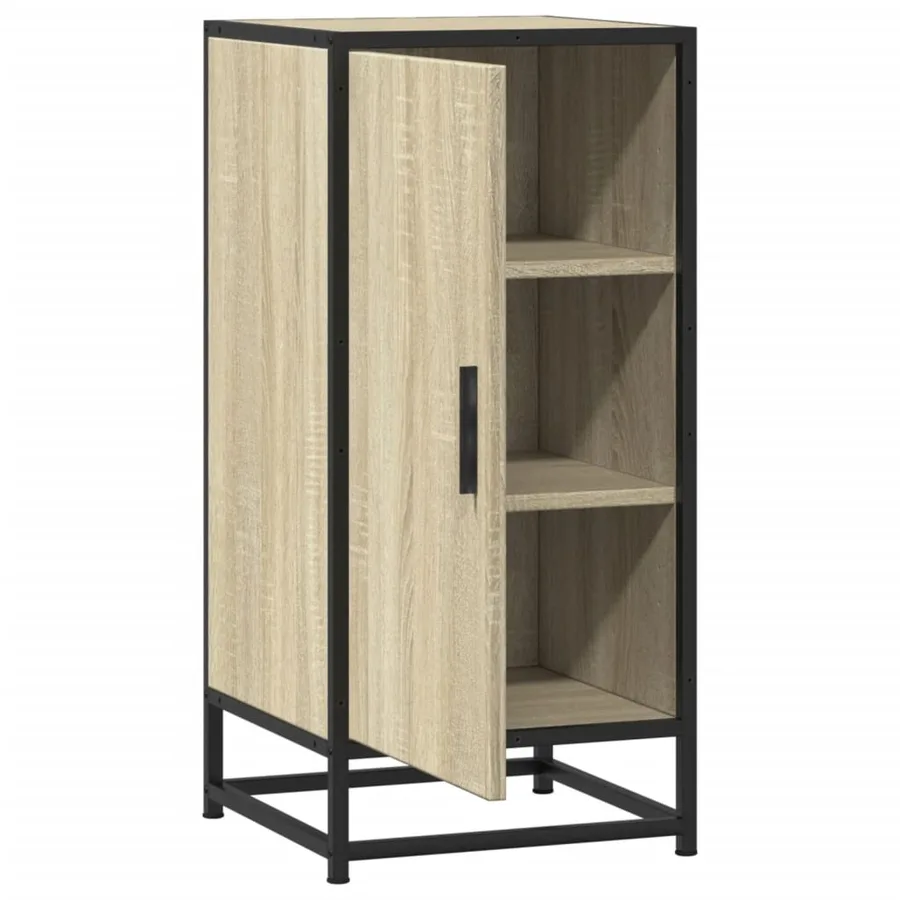 Buffet chêne sonoma 35,5x35x76 cm bois d'ingénierie et métal - 7